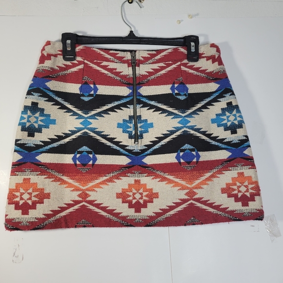 Womens Top Shop Southwest Print Mini Skirt size 8 - Picture 4 of 11